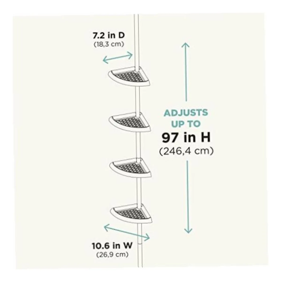Esquinero De Ducha Multi-uso Metalico